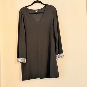VENUS Silver Rhinestoned Cuffs Black Mini Dress Size L